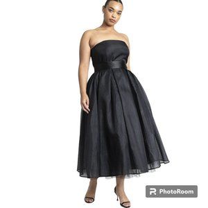 Eloquii Black Strapless Crinoline Prom Formal Ballgown Dress Size 24 Plus